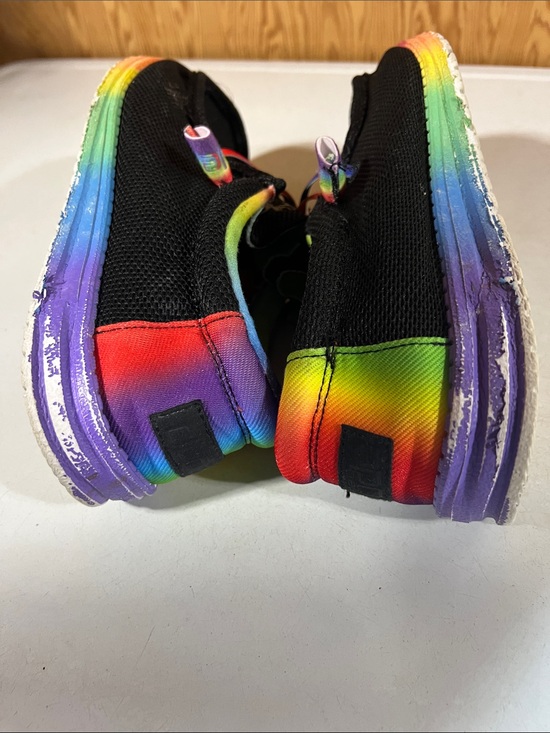 Hey Dude Men’s 10 Black Sneakers with Rainbow Trim main image 4